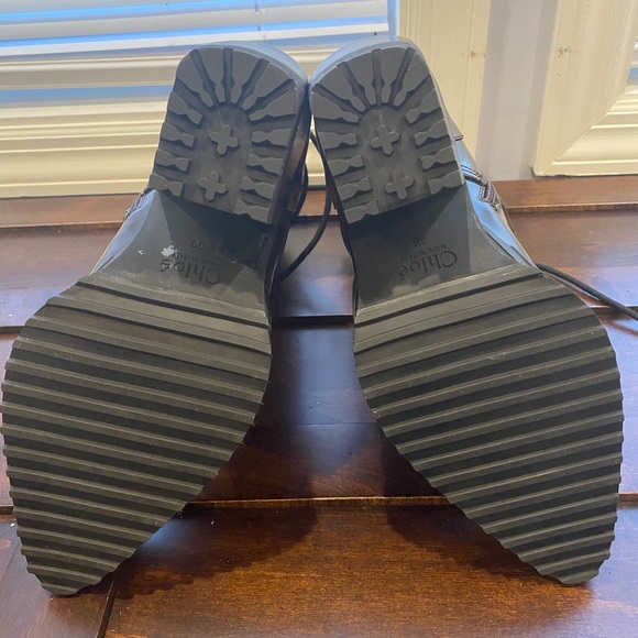 Chloe Rylee Boots - glossy brown w/ camel stripe - Size 39 (fits 8 Womens) - Picture 7 of 7